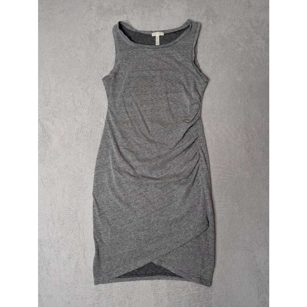 Leith Dress Women's M Gray Ruched Asymmetrical Tank Bodycon Sleeveless